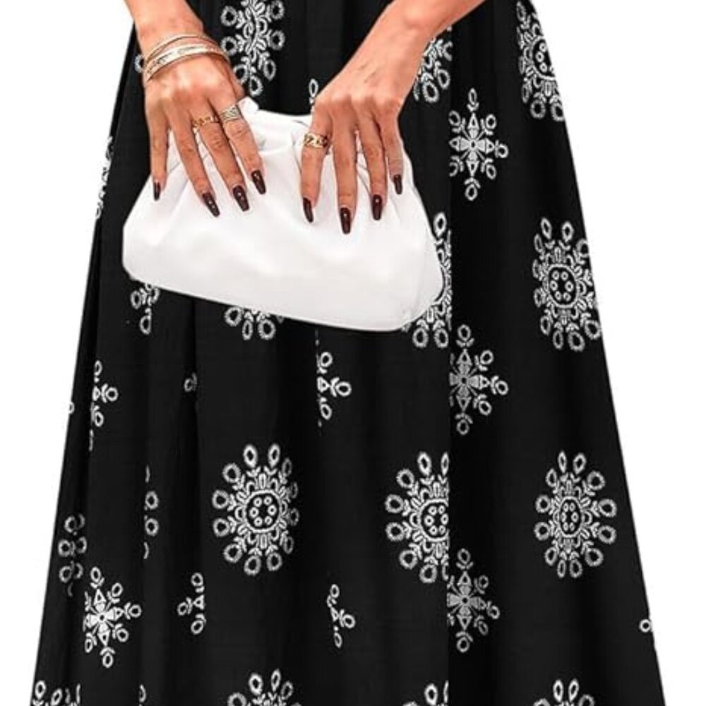 MCKOL Small Black and White Dress: Women's Tank Dress